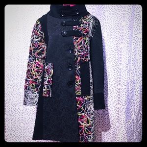 Bella Blue Fabric Galore Coat